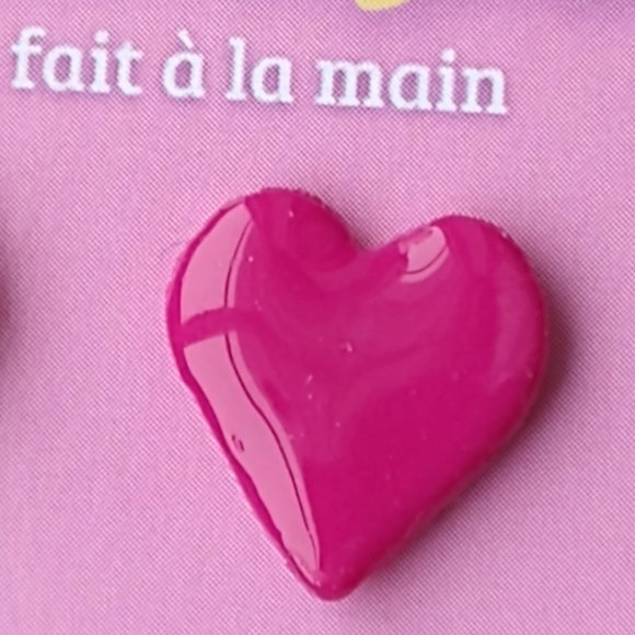 Handmade pink polymer clay earrings. Boucles d'oreilles fait à la main - Picture 6 of 7